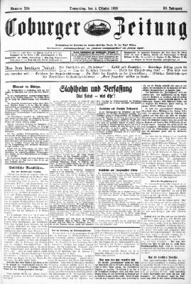 Coburger Zeitung Donnerstag 4. Oktober 1928