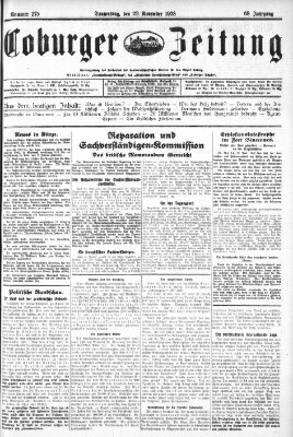 Coburger Zeitung Donnerstag 22. November 1928