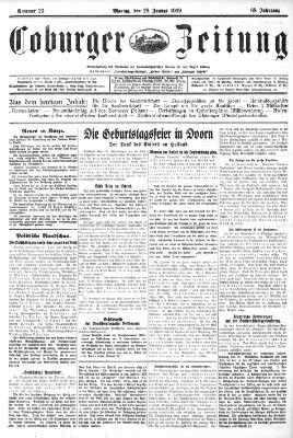 Coburger Zeitung Montag 28. Januar 1929