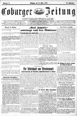 Coburger Zeitung Montag 25. März 1929
