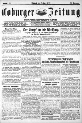 Coburger Zeitung Mittwoch 17. April 1929