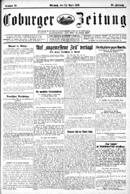 Coburger Zeitung Mittwoch 24. April 1929
