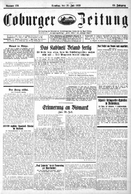 Coburger Zeitung Dienstag 30. Juli 1929