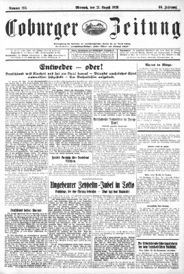 Coburger Zeitung Mittwoch 21. August 1929