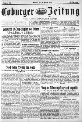 Coburger Zeitung Montag 26. August 1929