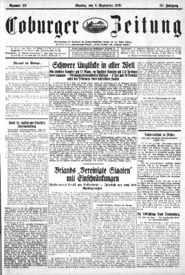 Coburger Zeitung Montag 9. September 1929