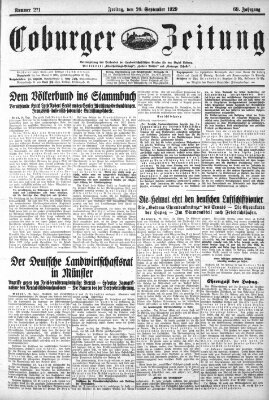 Coburger Zeitung Freitag 20. September 1929