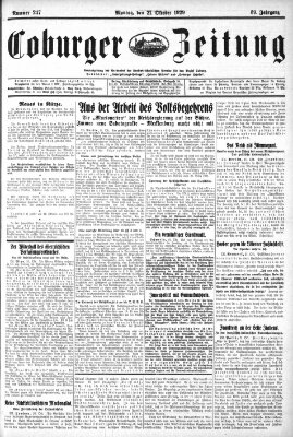 Coburger Zeitung Montag 21. Oktober 1929