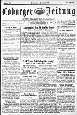 Coburger Zeitung Freitag 1. November 1929