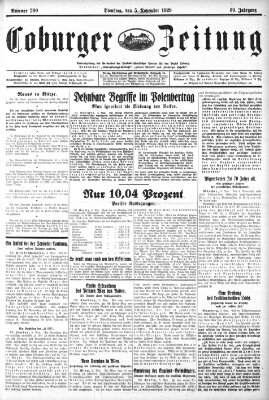 Coburger Zeitung Dienstag 5. November 1929