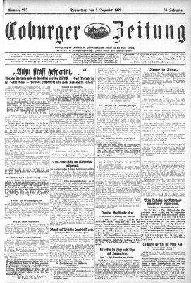 Coburger Zeitung Donnerstag 5. Dezember 1929