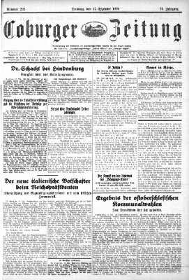 Coburger Zeitung Dienstag 17. Dezember 1929