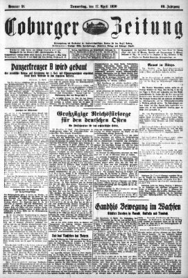 Coburger Zeitung Donnerstag 17. April 1930