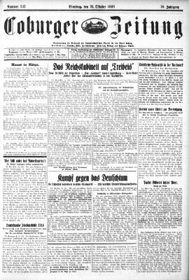 Coburger Zeitung Dienstag 21. Oktober 1930