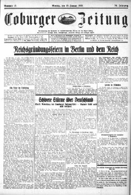 Coburger Zeitung Montag 19. Januar 1931