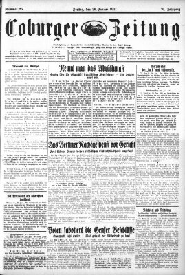 Coburger Zeitung Freitag 30. Januar 1931