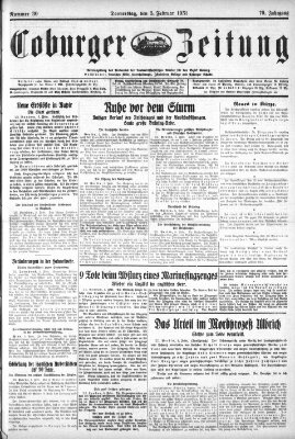 Coburger Zeitung Donnerstag 5. Februar 1931