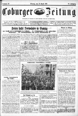 Coburger Zeitung Montag 27. April 1931