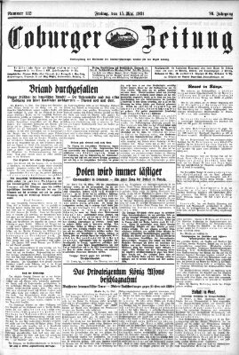 Coburger Zeitung Freitag 15. Mai 1931