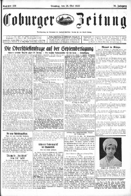 Coburger Zeitung Dienstag 26. Mai 1931