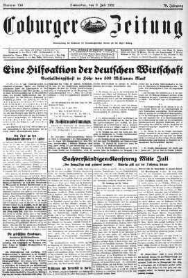 Coburger Zeitung Donnerstag 9. Juli 1931