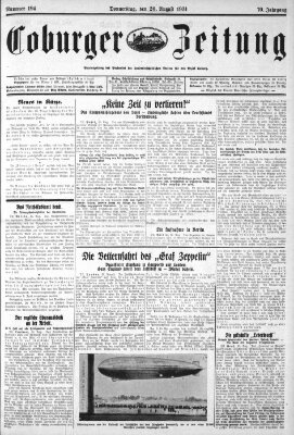 Coburger Zeitung Donnerstag 20. August 1931