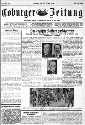 Coburger Zeitung Dienstag 25. August 1931
