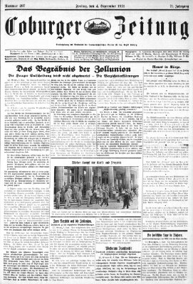 Coburger Zeitung Freitag 4. September 1931