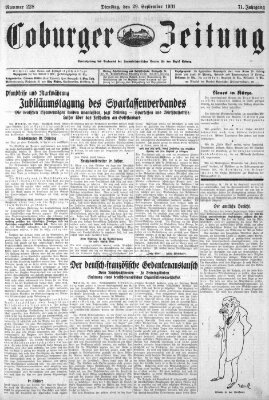 Coburger Zeitung Dienstag 29. September 1931