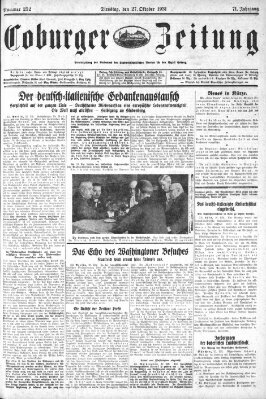 Coburger Zeitung Dienstag 27. Oktober 1931