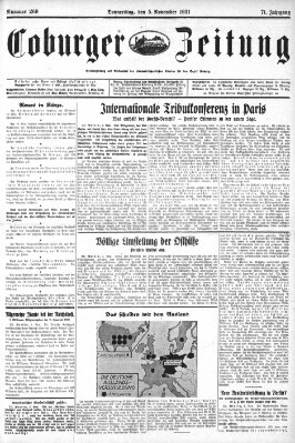 Coburger Zeitung Donnerstag 5. November 1931