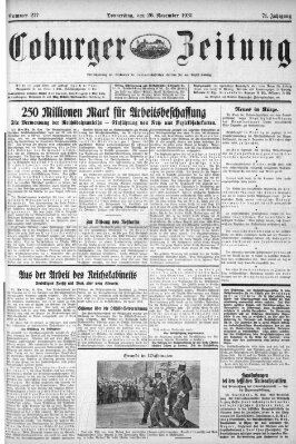 Coburger Zeitung Donnerstag 26. November 1931