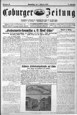 Coburger Zeitung Donnerstag 4. Februar 1932