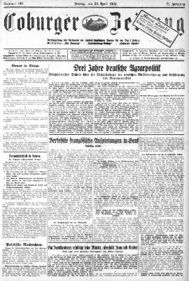 Coburger Zeitung Freitag 29. April 1932