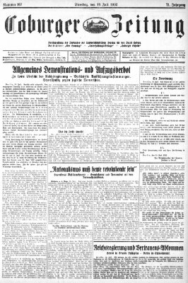 Coburger Zeitung Dienstag 19. Juli 1932