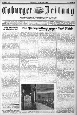 Coburger Zeitung Freitag 14. Oktober 1932