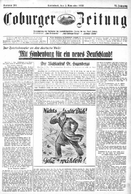Coburger Zeitung Samstag 5. November 1932