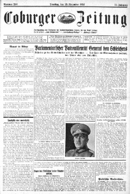 Coburger Zeitung Dienstag 29. November 1932
