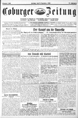 Coburger Zeitung Freitag 9. Dezember 1932