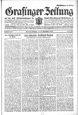 Grafinger Zeitung Sonntag 11. November 1928