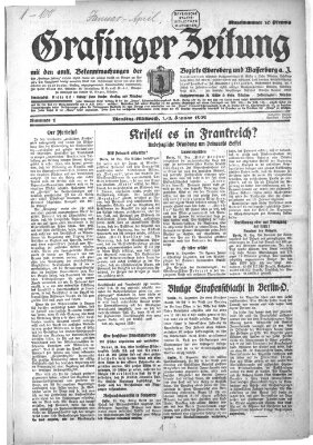 Grafinger Zeitung Dienstag 1. Januar 1929