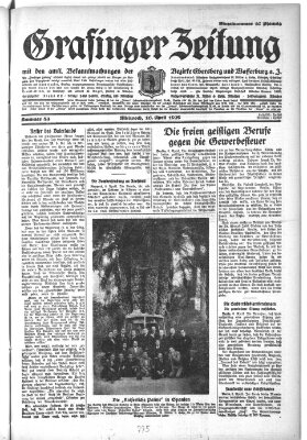 Grafinger Zeitung Mittwoch 10. April 1929