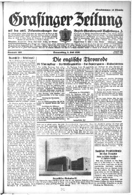 Grafinger Zeitung Donnerstag 4. Juli 1929
