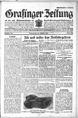 Grafinger Zeitung Donnerstag 17. Oktober 1929