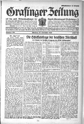 Grafinger Zeitung Dienstag 26. November 1929