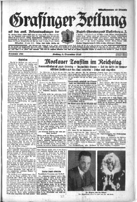 Grafinger Zeitung Freitag 6. Dezember 1929