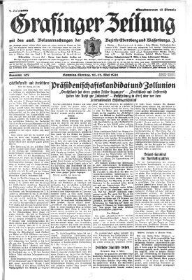 Grafinger Zeitung Montag 11. Mai 1931