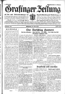 Grafinger Zeitung Mittwoch 24. Juni 1931