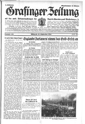 Grafinger Zeitung Mittwoch 23. September 1931