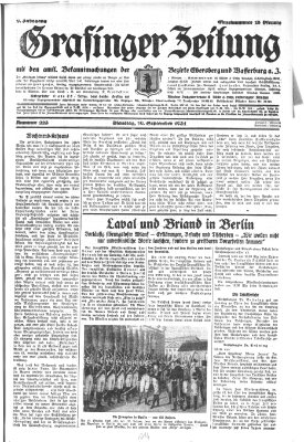 Grafinger Zeitung Dienstag 29. September 1931